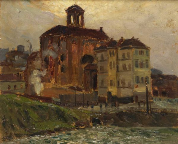 FRANCESCO MENNYEY Torino 1889 - 1950 : Il Borgo Dora  - Asta Dipinti  - Associazione Nazionale - Case d'Asta italiane