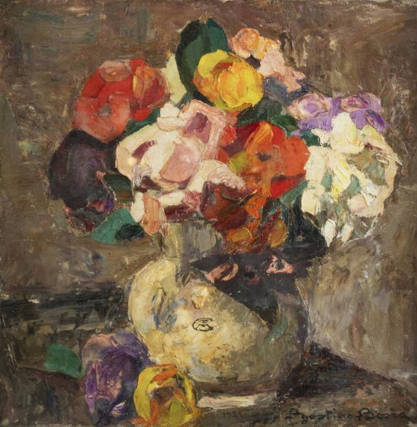 AGOSTINO BOSIA Torino 1886 - 1962 : Vaso di fiori 1928  - Asta Dipinti  - Associazione Nazionale - Case d'Asta italiane