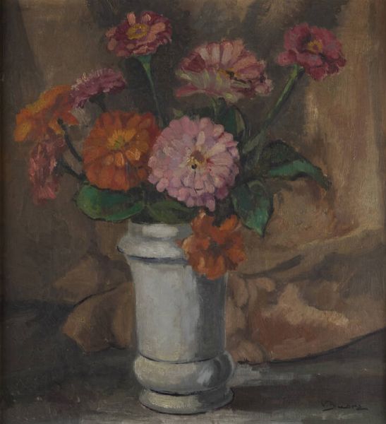 VITTORIO BUORA Udine 1910 - 1972 Torino : Vaso di fiori  - Asta Dipinti  - Associazione Nazionale - Case d'Asta italiane