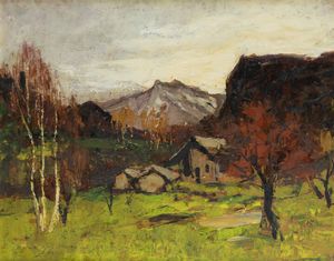 FELICE VELLAN Torino 1889 - 1976 - In Val d'Ajas 1961