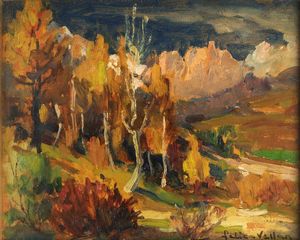 FELICE VELLAN Torino 1889 - 1976 - Autunno a Bardonecchia