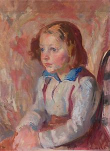 MARIO MICHELETTI Balzola Monferrato (AL) 1892 - 1975 Torino - Ritratto di bambina