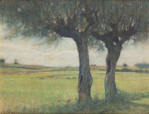 ROMOLO UBERTALLI Mosso Santa Maria (VC) 1871 - 1928 - Paesaggio