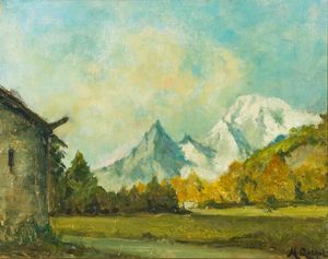 MARIO GACHET Torino 1879 - 1981 - Il Monte Bianco (Entreves)