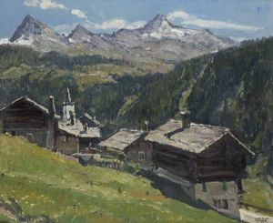 CARLO MUSSO Balangero (TO) 1907 - 1968 - Paesaggio valdostano