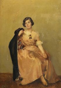 ORESTE PIZIO Torino 1879 - 1938 - Dama con mantello