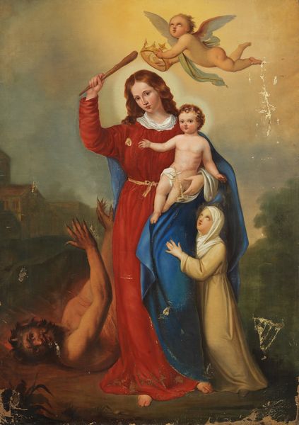 Scuola italiana inizio XVIII secolo : Madonna del Soccorso con Santa  - Asta Dipinti e Disegni Antichi - Associazione Nazionale - Case d'Asta italiane