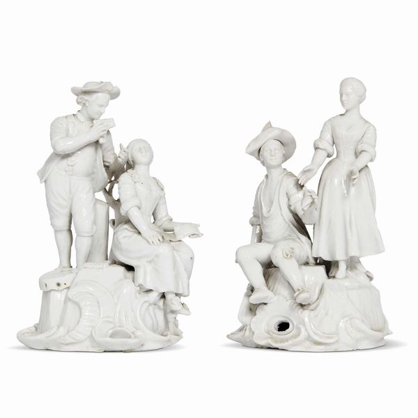 COPPIA DI PICCOLI GRUPPI, VENEZIA, MANIFATTURA COZZI, 1770 CIRCA  - Asta CERAMICA. MAIOLICHE E PORCELLANE DAL XVI AL XIX SECOLO - Associazione Nazionale - Case d'Asta italiane