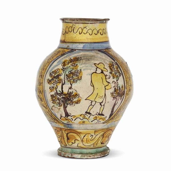 VASO, BURGIO, SECOLO XVII  - Asta CERAMICA. MAIOLICHE E PORCELLANE DAL XVI AL XIX SECOLO - Associazione Nazionale - Case d'Asta italiane