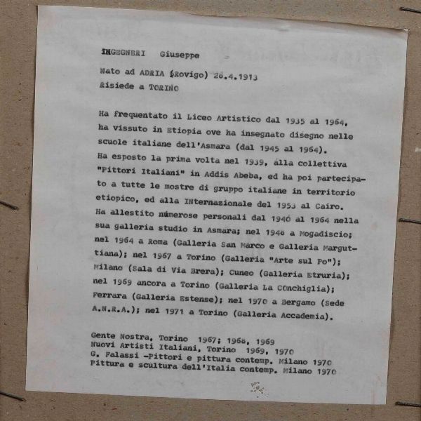 Giuseppe Ingegneri ? Scorcio  - Asta Dipinti del XIX e XX secolo - Associazione Nazionale - Case d'Asta italiane