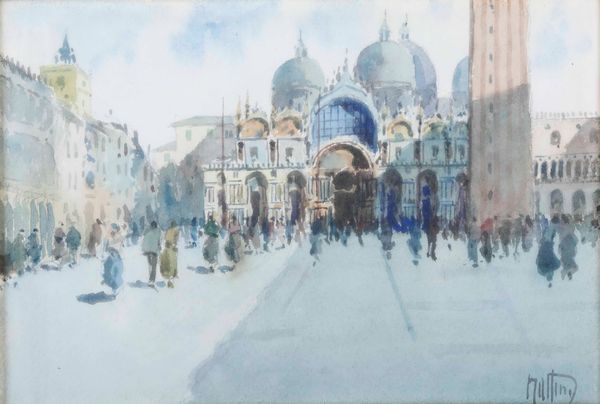 Vittorio Nattino : Venezia, piazza San Marco  - Asta Dipinti del XIX e XX secolo - Associazione Nazionale - Case d'Asta italiane