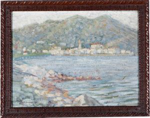 Dario Bardinero : Dario Bardinero (Genova 1868-1909) Veduta marina, 1901  - Asta Dipinti del XIX e XX secolo - Associazione Nazionale - Case d'Asta italiane