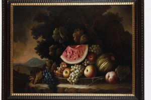 A. Wild (XIX secolo) Natura morta con frutta  - Asta Dipinti del XIX e XX secolo - Associazione Nazionale - Case d'Asta italiane