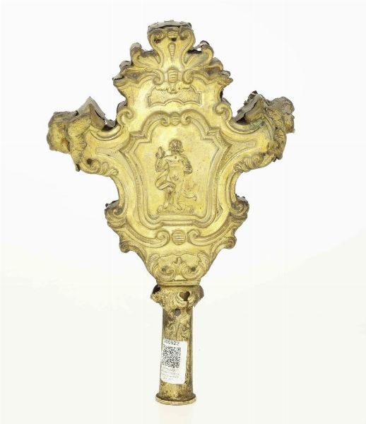 Ferula pastorale in metallo dorato  - Asta Antiquariato - Associazione Nazionale - Case d'Asta italiane