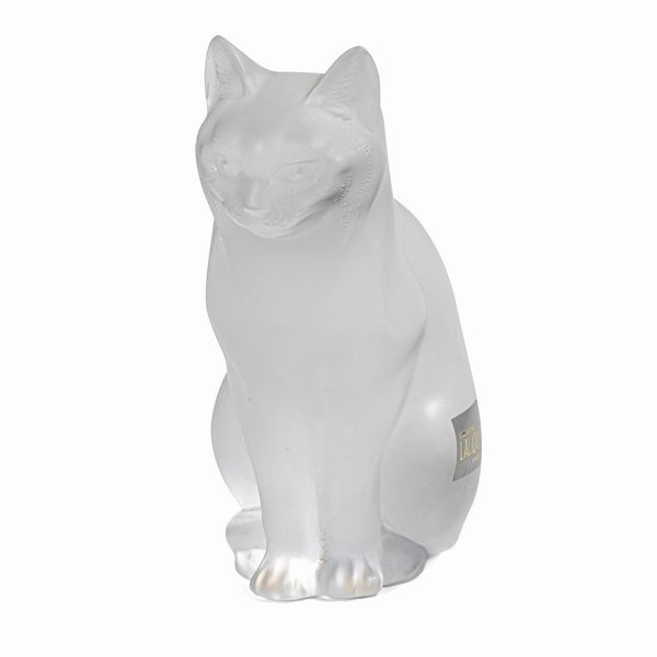 Lalique, gatto seduto in cristallo. XX secolo  - Asta Antiquariato - Associazione Nazionale - Case d'Asta italiane