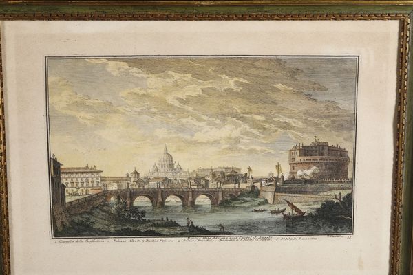 Gruppo di quattro incisioni a colori con vedute Roma (riproduzioni)  - Asta Antiquariato - Associazione Nazionale - Case d'Asta italiane