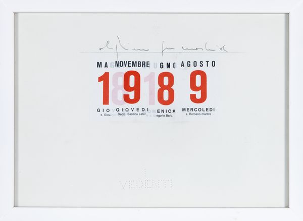 BOETTI ALIGHIERO (1940 - 1994) : CALENDARIO, 1989  - Asta Asta 468 | ARTE MODERNA E CONTEMPORANEA Online - Associazione Nazionale - Case d'Asta italiane