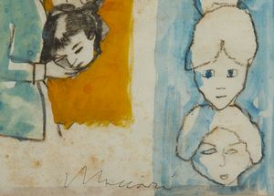 MACCARI MINO (1898 - 1989) : PAGINA D'ALBUM, 1974  - Asta Asta 468 | ARTE MODERNA E CONTEMPORANEA Online - Associazione Nazionale - Case d'Asta italiane