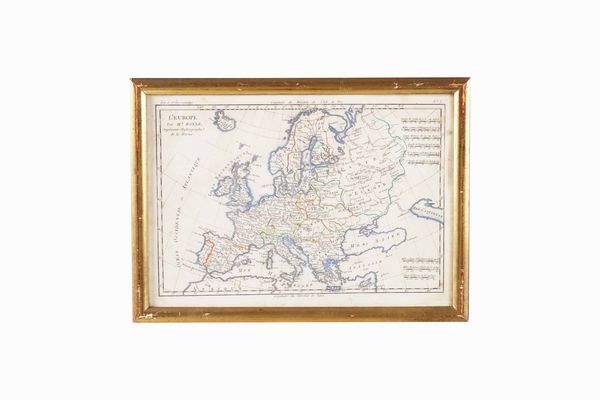 Planisfero e carta dell'Europa. Francia XVIII-XIX secolo  - Asta Arte Marinara - Associazione Nazionale - Case d'Asta italiane