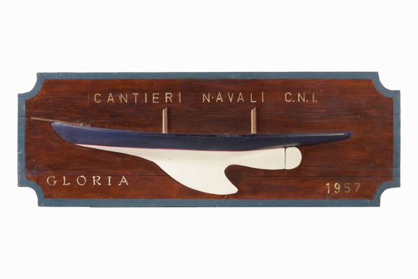 Mezzo scafo Gloria. Cantieri Navali, 1957  - Asta Arte Marinara - Associazione Nazionale - Case d'Asta italiane