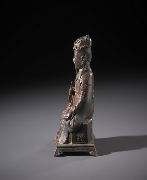 Arte Cinese : Figura in bronzo con tracce di dorature raffigurante la divinit taoista Wenchang Dijun.Cina XX sec.  - Asta Asta 470 | ARTE ORIENTALE Online - Associazione Nazionale - Case d'Asta italiane