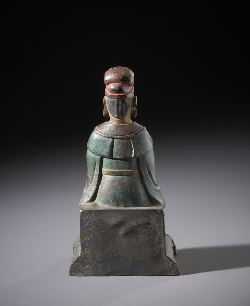 Arte Cinese : Figura in bronzo raffigurante Wenchang Dijun seduto.parzialmente dorato con tracce di policromia.Cina, XX sec.  - Asta Asta 470 | ARTE ORIENTALE Online - Associazione Nazionale - Case d'Asta italiane