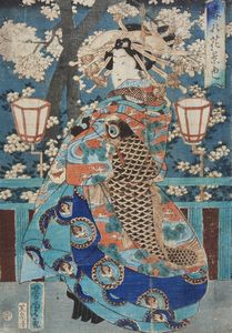 ARTE GIAPPONESE : Lotto composto da sette xilografie di vari autori tra cui alcune di Utagawa Toyokuni III raffiguranti concubine e personaggi famosi. Giappone periodo Meiji  - Asta Asta 470 | ARTE ORIENTALE Online - Associazione Nazionale - Case d'Asta italiane