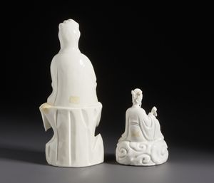 Arte Cinese : Gruppo di cinque figure in bianco di cina Dehua. Cina XIX / XX sec.  - Asta Asta 470 | ARTE ORIENTALE Online - Associazione Nazionale - Case d'Asta italiane