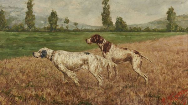 ARTISTA DEGLI INIZI DEL XX SECOLO : Setter e Pointer in ferma  - Asta Asta 469 | ARTE ANTICA E DEL XIX SECOLO Online - Associazione Nazionale - Case d'Asta italiane