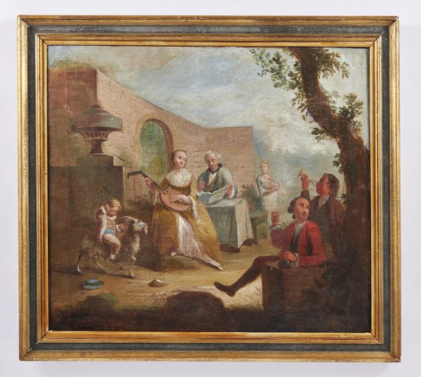 LANCRET NICOLAS (1690 - 1743) : Seguace di. Festa campestre  - Asta Asta 469 | ARTE ANTICA E DEL XIX SECOLO Online - Associazione Nazionale - Case d'Asta italiane