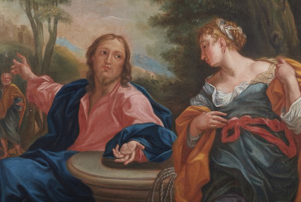 Scuola emiliana del XVIII secolo : Cristo e la Samaritana al pozzo  - Asta Asta 469 | ARTE ANTICA E DEL XIX SECOLO Online - Associazione Nazionale - Case d'Asta italiane