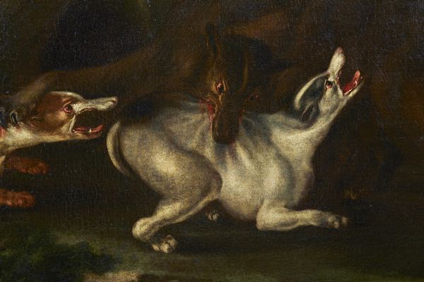 ARTISTA DEL XVIII SECOLO : L'orso attacca i cani  - Asta Asta 469 | ARTE ANTICA E DEL XIX SECOLO Online - Associazione Nazionale - Case d'Asta italiane