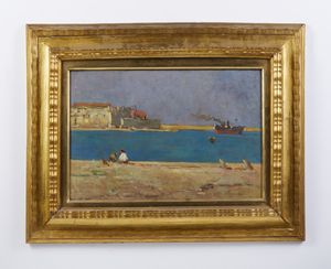 TOMMASI LUDOVICO (1866 - 1941) : Attribuito a. Paesaggio marino  - Asta Asta 469 | ARTE ANTICA E DEL XIX SECOLO Online - Associazione Nazionale - Case d'Asta italiane