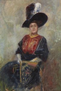 SCOPPETTA PIETRO (1863 - 1920) - Attribuito a. Ritratto di gentildonna