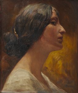 ALCIATI AMBROGIO ANTONIO (1878 - 1929) : Attribuito a. Ritratto di donna di profilo  - Asta Asta 469 | ARTE ANTICA E DEL XIX SECOLO Online - Associazione Nazionale - Case d'Asta italiane