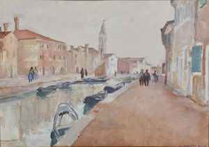 SORGATO OSCAR (1902 - 1941) - Canale della Giudecca, Burano