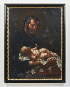 ARTISTA VENETO DEL XVII SECOLO : San Giuseppe con il bambino  - Asta Asta 469 | ARTE ANTICA E DEL XIX SECOLO Online - Associazione Nazionale - Case d'Asta italiane