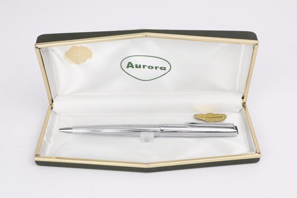 Aurora 98 - Penna a sfera in acciaio  - Asta Penne e accessori dalla collezione di Enrico e Antonello Falqui e altre provenienze - Associazione Nazionale - Case d'Asta italiane