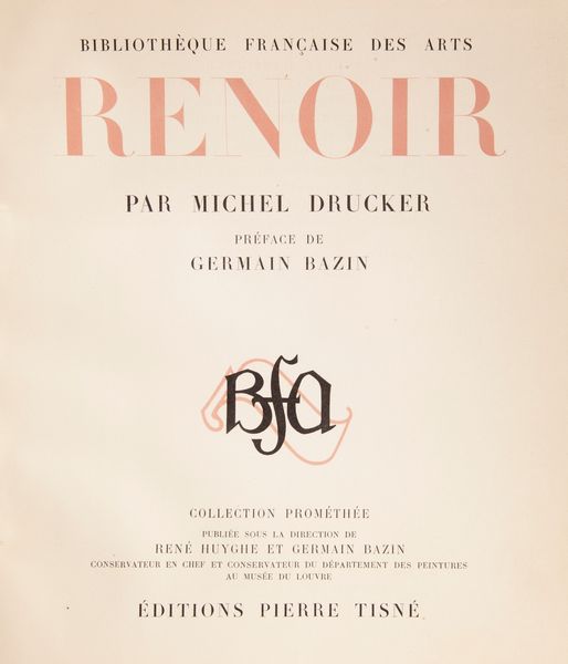 Michel Drucker - Renoir. Editions Pierre Tisné Parigi 1944; Joachim Gasquet - Cézanne. Nouvelle edition, Bernheim Parigi 1926  - Asta Libri D'Arte , Antichi, Moderni e di Numismatica - Associazione Nazionale - Case d'Asta italiane