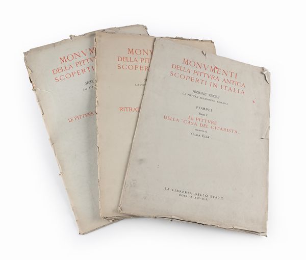 4 Volumi dei Monumenti della Pittura Antica scoperti in Italia La pittura ellenistico-romana e la pittura etrusca.  - Asta Libri D'Arte , Antichi, Moderni e di Numismatica - Associazione Nazionale - Case d'Asta italiane