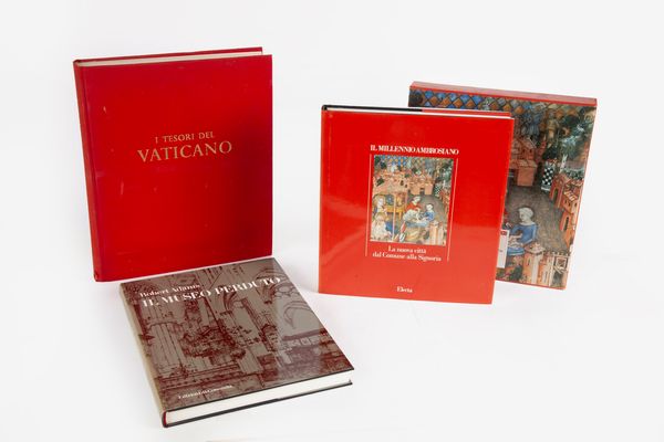 3 Volumi d'arte: Deoclecio Redig de Campos / Maurizio Calvesi - I tesori del Vaticano, Fabbri-Skira, Milano 1965; Robert Adams - Il Museo Perduto, Edizioni di Comunità, Milano 1983;  La Nuova Città dal Comune alla Signoria, a cura di Carlo Bertelli, Electa Milano 1989  - Asta Libri D'Arte , Antichi, Moderni e di Numismatica - Associazione Nazionale - Case d'Asta italiane