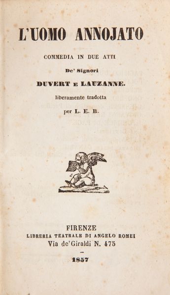 Commedie del Nuovo Repertorio Drammatico della Libreria Teatrale di Angelo Romei di Firenze (3 volumi). Insieme ad un volume di Miscellanea teatrale del XIX secolo  - Asta Libri D'Arte , Antichi, Moderni e di Numismatica - Associazione Nazionale - Case d'Asta italiane