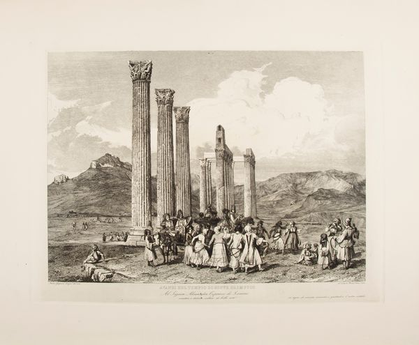 Andrea Gasparini : Lotto di 3 Acqueforti: 1) Avanzi del Tempio di Giove Olimpico; 2) e 3) Tempio di Teseo in Atene (Andrea Gasparini disegnò dal vero ed incise in Roma l'anno 1842-1843)  - Asta Arte Moderna e Contemporanea - Associazione Nazionale - Case d'Asta italiane