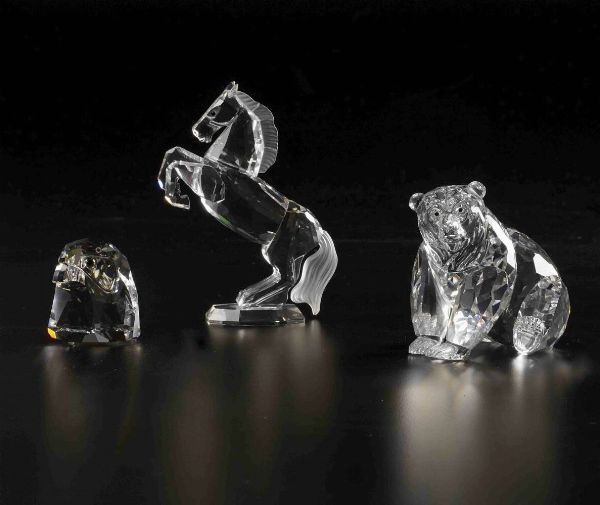 Lotto di animali della foresta Swarovski.  - Asta Ceramiche e vetri - Associazione Nazionale - Case d'Asta italiane