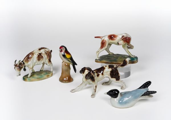 Dodici figurine di diversi animali.<BR>Manifatture diverse tra cui Richard Ginori e Rosenthal, XX secolo.  - Asta Ceramiche e vetri - Associazione Nazionale - Case d'Asta italiane