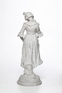 Scultura di ragazza.<BR>Francia (?), fine del XIX secolo.  - Asta Ceramiche e vetri - Associazione Nazionale - Case d'Asta italiane