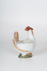 Zuppiera a forma di gallina.<BR>Nove, XVIII-XIX secolo.  - Asta Ceramiche e vetri - Associazione Nazionale - Case d'Asta italiane