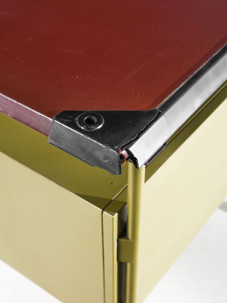 GRUPPO B.B.P.R. (BELGIOIOSO, PERESSUTI & ROGERS) : Scrivania con cassettiera laterale della serie Spazio per Olivetti Arredamenti Metallici, Ivrea  - Asta Asta 471 | DESIGN E ARTI DECORATIVE DEL NOVECENTO Online - Associazione Nazionale - Case d'Asta italiane