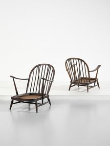 ERCOLANI LUCIAN RANDOLPH (1988 - 1976) : Coppia di poltroncine per Ercol, Regno Unito  - Asta Asta 471 | DESIGN E ARTI DECORATIVE DEL NOVECENTO Online - Associazione Nazionale - Case d'Asta italiane