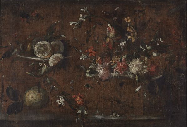 ARTISTA DEL XVII SECOLO : Natura morta con fiori e limoni  - Asta Asta 472 | ARTE ANTICA E DEL XIX SECOLO Virtuale - Associazione Nazionale - Case d'Asta italiane